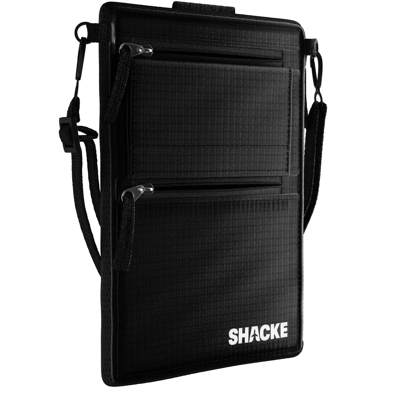 Shacke Hidden Belt Wallet Black 20cm (7.8in) | RFID Blocking Passport Holder for Belt Loop