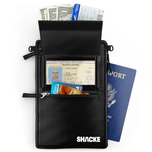 Shacke Hidden Belt Wallet Black 20cm (7.8in) | RFID Blocking Passport Holder for Belt Loop thumbnail 4