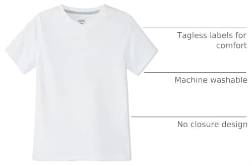 French Toast Boys' Short Sleeve V-Neck T-Shirt, White, 6-7 | Classic casual style for active boys thumbnail 4