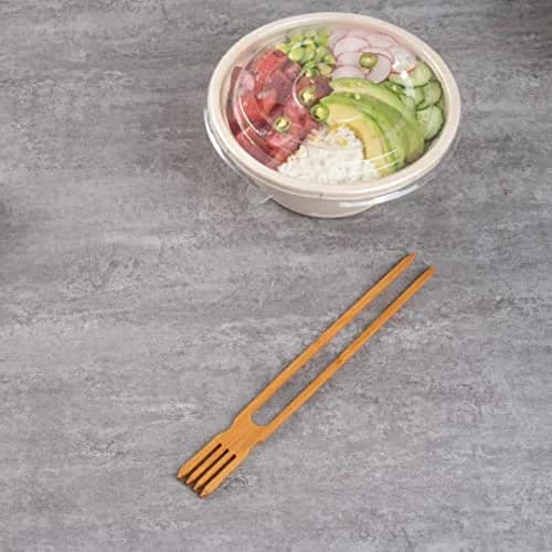 Restaurantware 10 in Bamboo Chopsticks with Fork, All-In-One, 100 Count | Eco-Friendly, Disposable Utensils for Food Trucks & Restaurants thumbnail 9