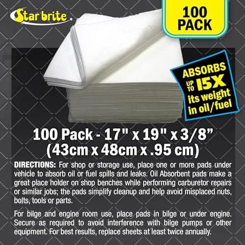 STAR BRITE Bilge Oil Pads - Absorbs Oil, Repels Water | 100 Pack, 13.1 lbs (5.94 kg) thumbnail 2