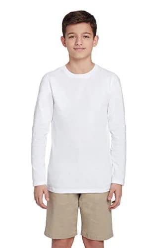 French Toast Boys' Big Long Sleeve Crewneck Tee T-Shirt, White, XL (14/16) | Versatile Cotton Casual for Big Kids thumbnail 1