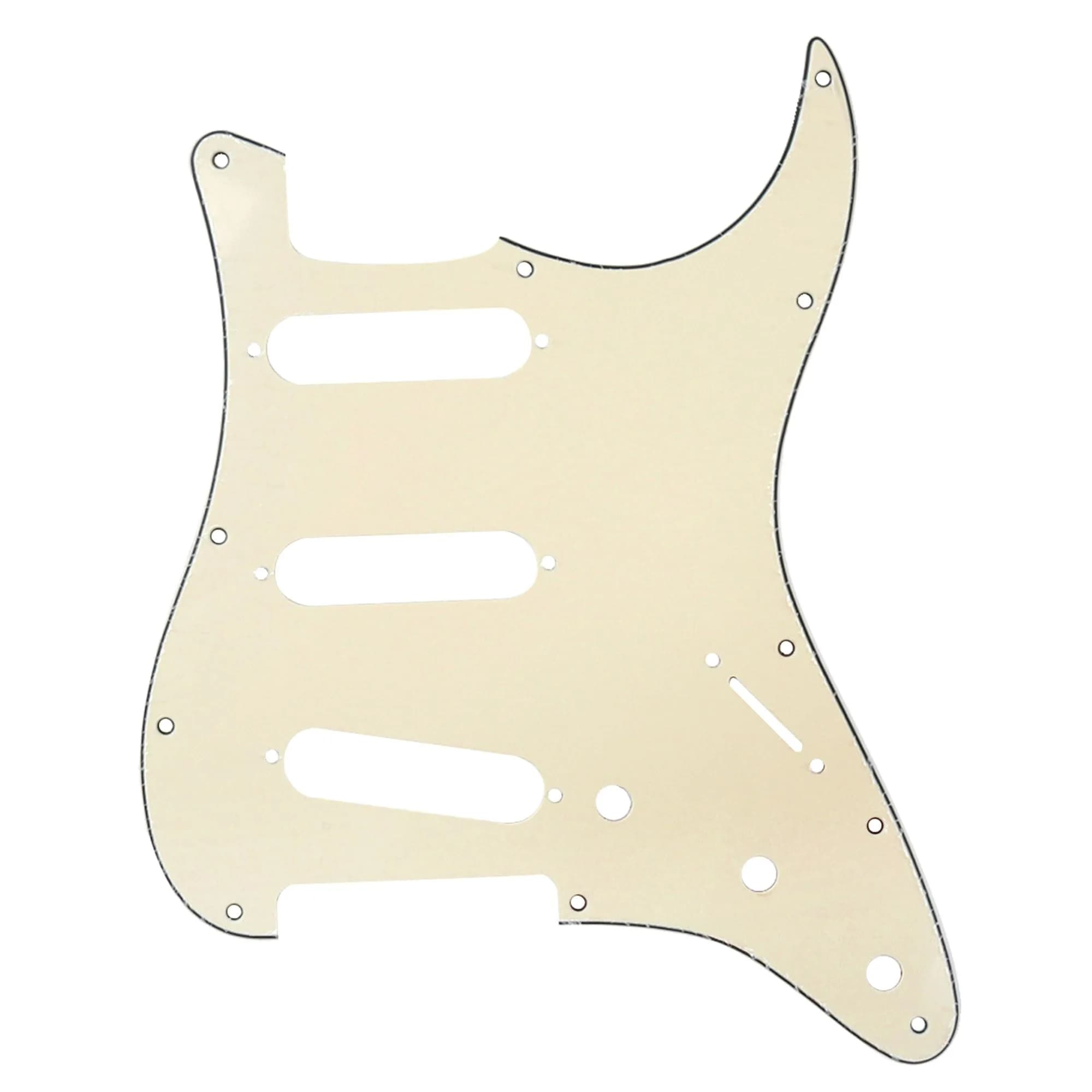 Musiclily Pro SSS 11-Hole Pickguard for Standard Strat Guitar 3Ply Cream | Perfect Fit for Fender & Squier