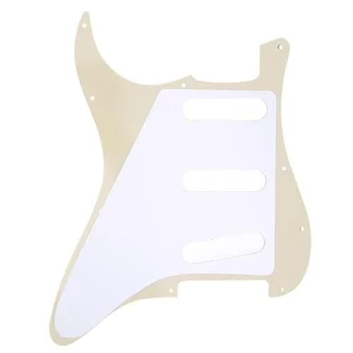 Musiclily Pro SSS 11-Hole Pickguard for Standard Strat Guitar 3Ply Cream | Perfect Fit for Fender & Squier thumbnail 3