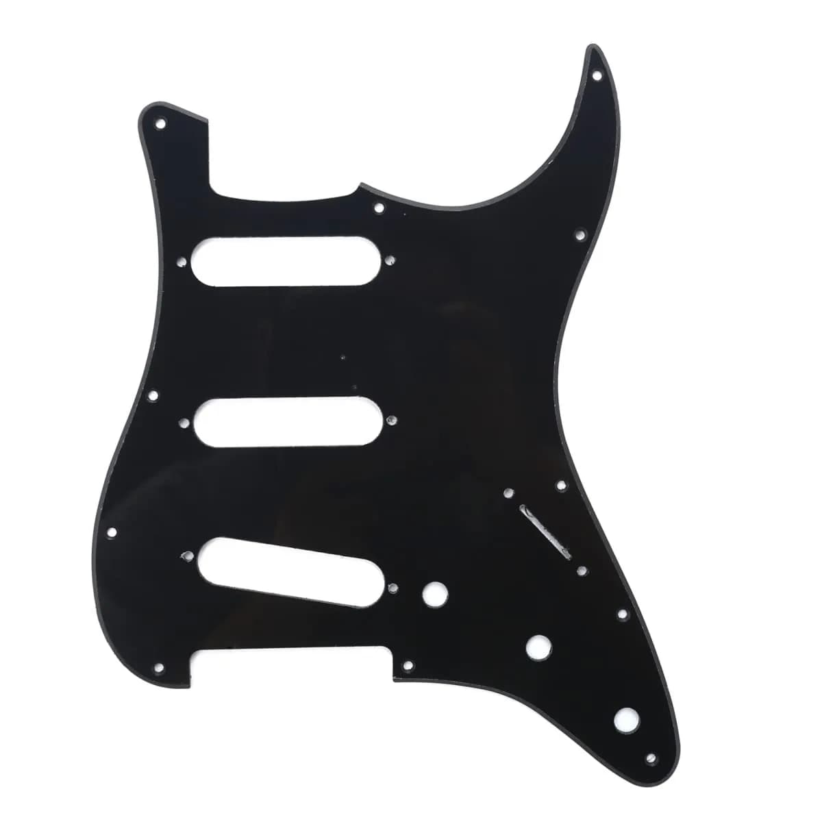 Musiclily Pro SSS 11-Hole ST Guitar Pickguard 4Ply Green Pearl | Fits Fender US/Mexico Stratocaster — 1ply black