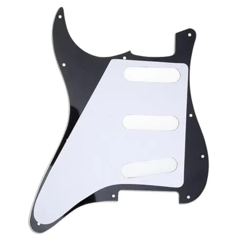 Musiclily Pro SSS 11-Hole ST Guitar Pickguard 1Ply Black | Fits Fender Stratocaster, 2mm PVC thumbnail 3
