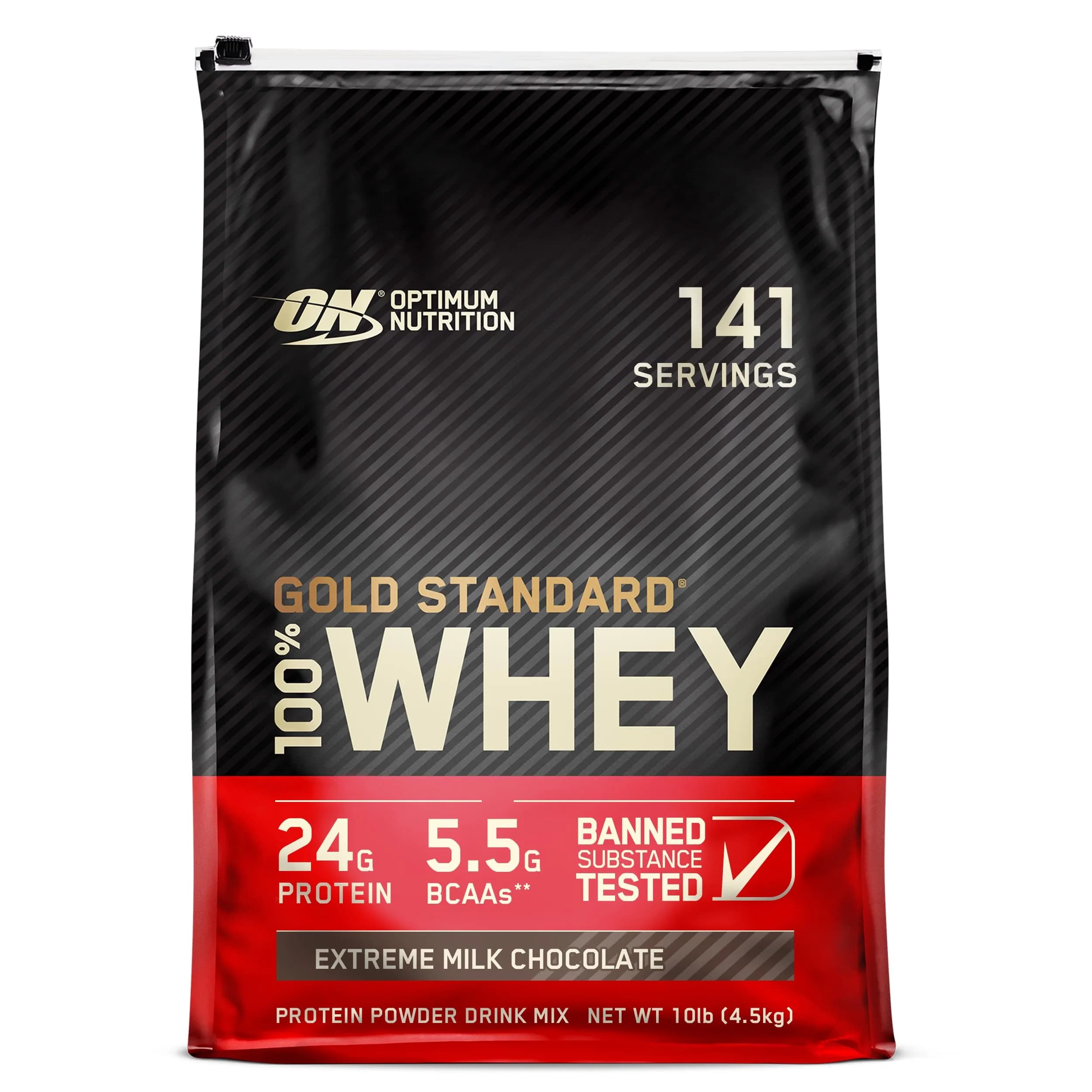 Optimum Nutrition EXTREME MILK CHOCOLATE protein powder tub Whey concentrate 141 servings