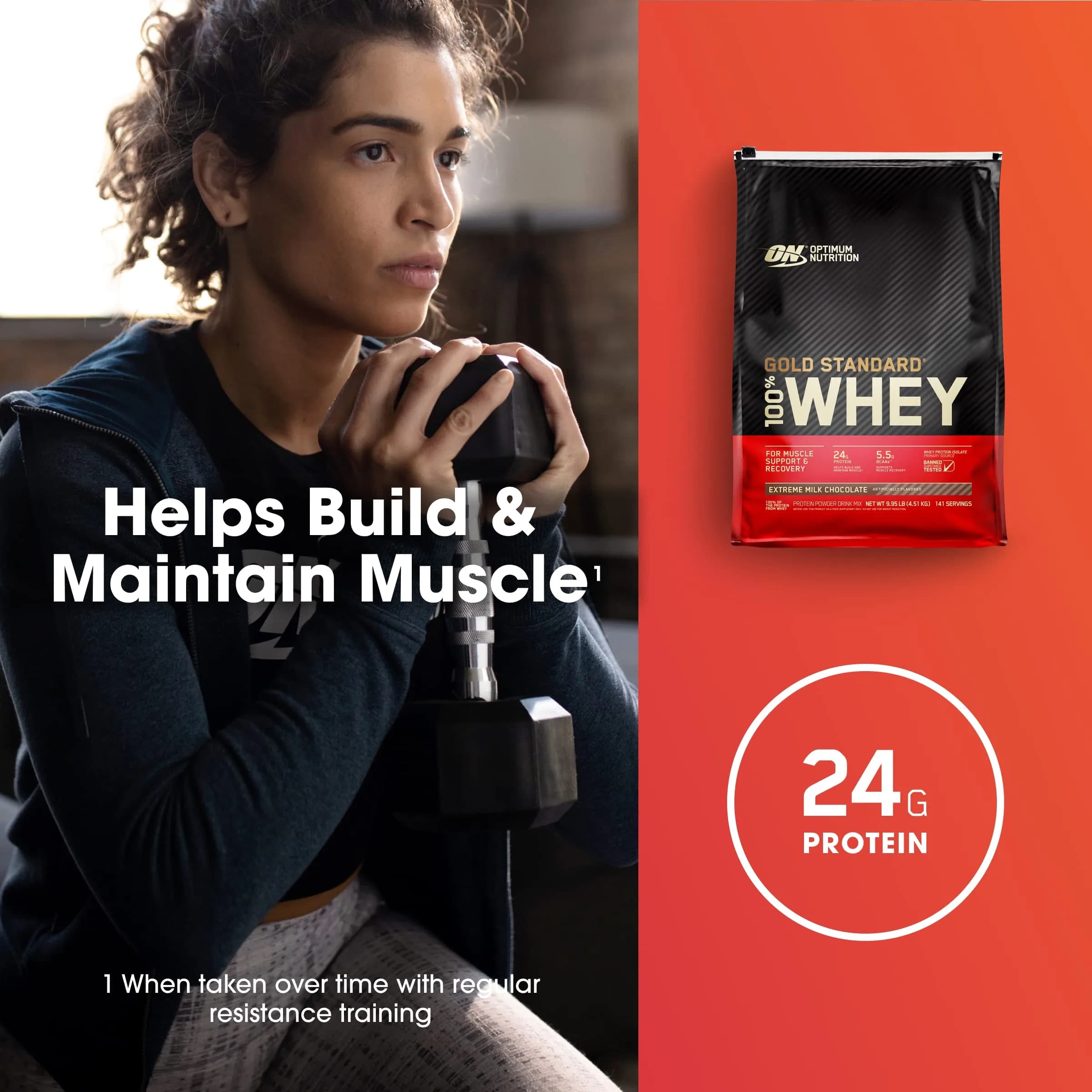 Optimum Nutrition Gold Standard 100% Whey Protein Powder, Extreme Milk Chocolate, 10lb (4.54kg) thumbnail 5
