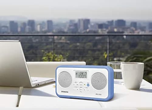 Sangean PR-D19BU FM Stereo/AM Digital Tuning Portable Radio with Protective Bumper (Blue) | 1000 AM/FM Stations thumbnail 3