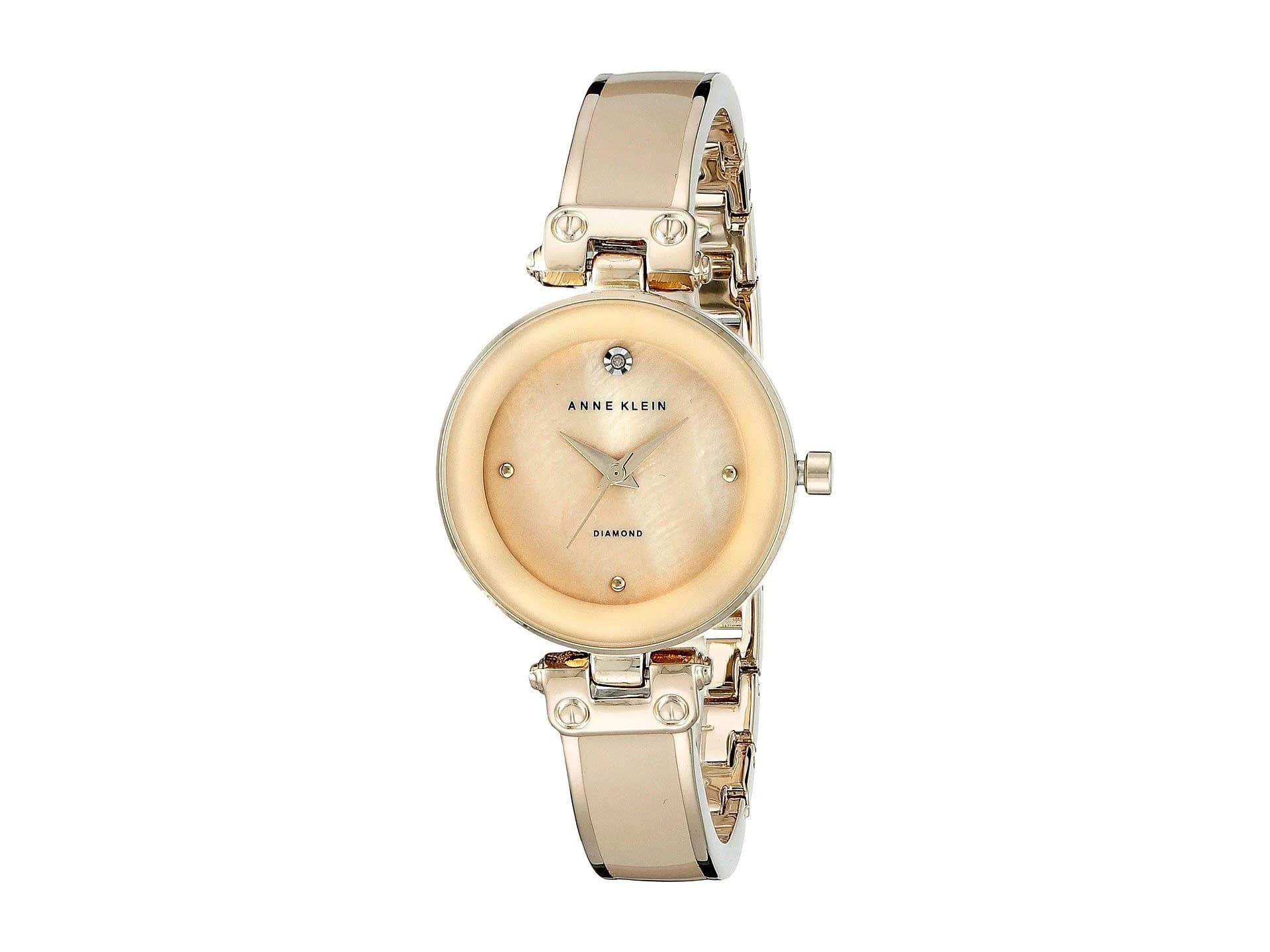 Anne Klein Women's Genuine Diamond Dial Bangle Watch | 28mm Classic Round Bezel, Mineral Crystal, Water-Resistant