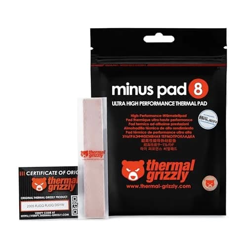 Thermal Grizzly Minus Pad 8 120x20x1.0mm 2 Pack | High Conductivity Thermal Interface Pad thumbnail 1