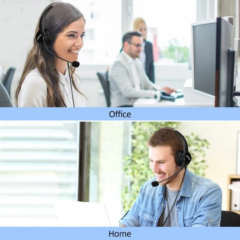 AGPTEK Noise Cancelling Corded Monaural Headset with Flexible Mic & RJ9 Connector | 19cm (7.5in) Length thumbnail 13