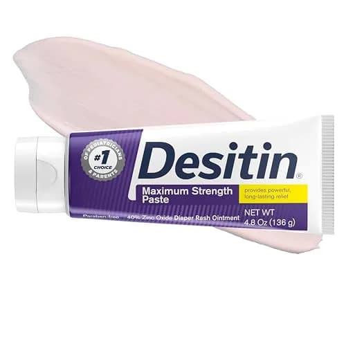 Desitin Maximum Strength Diaper Rash Paste 4.8 oz (136 g) | 40% Zinc Oxide for 12-Hour Protection thumbnail 1