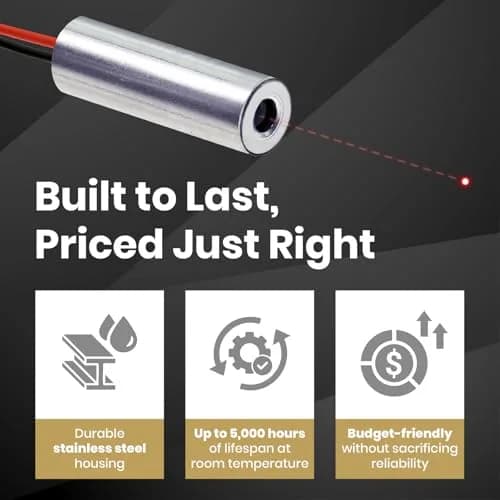Quarton Red Dot Laser Module 7mm x 21mm | Class 2, <1mW, 2.6-6V, APC Driver thumbnail 4