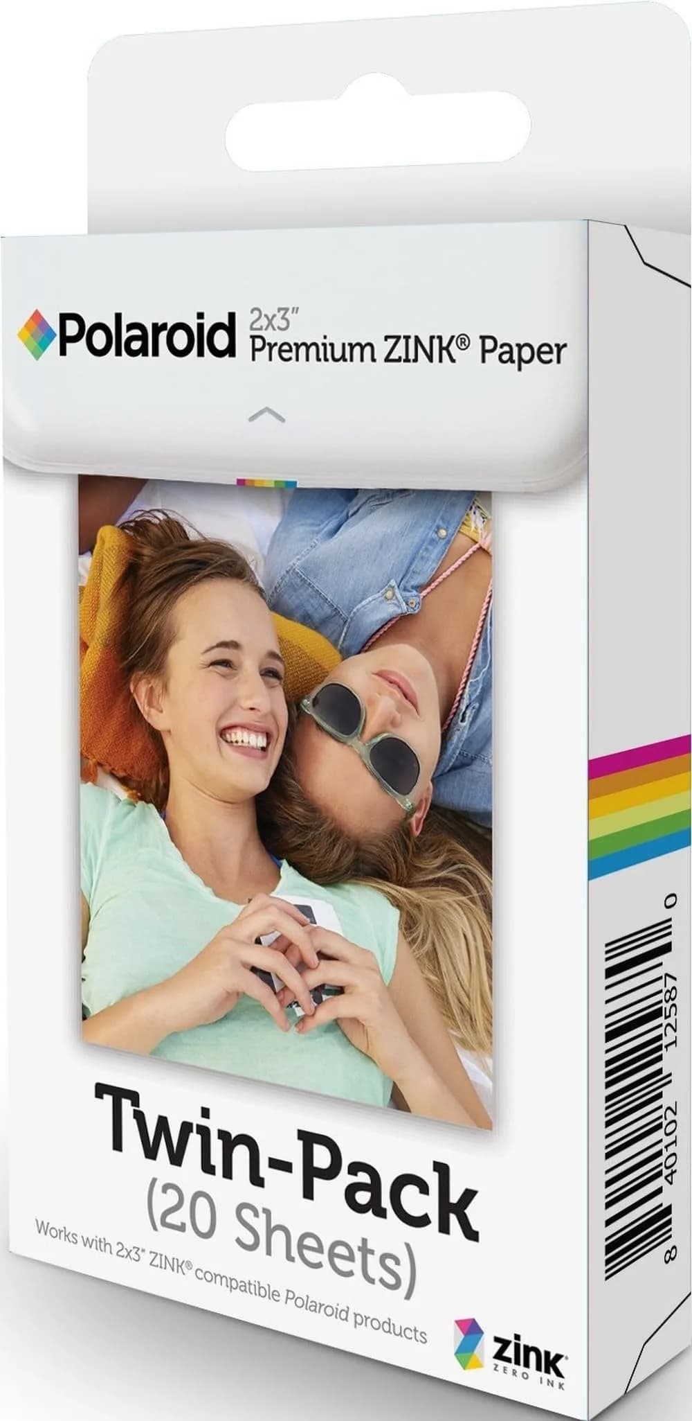 Polaroid POLZ2X320 Premium Zink Photo Paper Twin Pack 20 Sheets | Sticky-Backed, Smudge-Proof Prints for Instant Cameras — Zink Paper