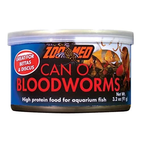 Zoo Med Can O' Bloodworms 3.2 oz | High-Protein Fish Food for Aquarium Fish thumbnail 1
