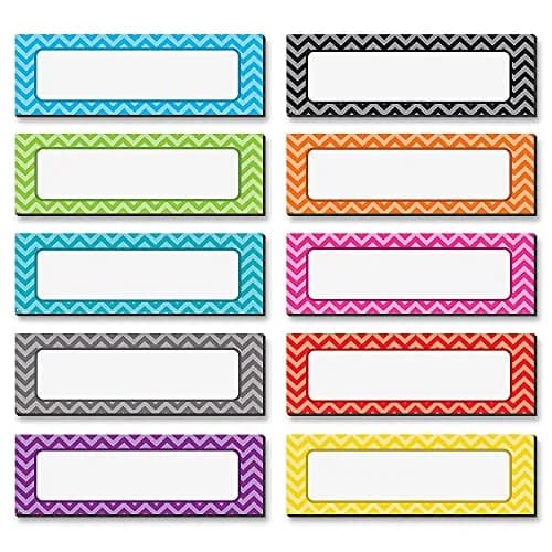 Teacher Created Resources Chevron Labels Magnetic Accents 4.75" x 1.5" (20 Labels, Assorted Colors) | Durable & Reusable Magnetic Decor thumbnail 2