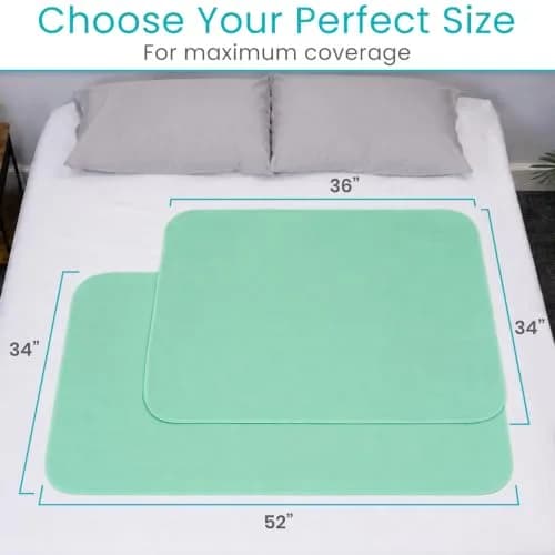 SURES Washable Waterproof Bed Pad Mattress Protector 86cm x 91cm (34" x 36") | Reusable Incontinence Surface Protector thumbnail 5