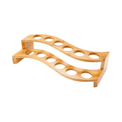 Restaurantware 12 Slot Curved Natural Bamboo Cone Stand, Multi-Level, 1 Ct | Rustic Food Display for Cones thumbnail 2