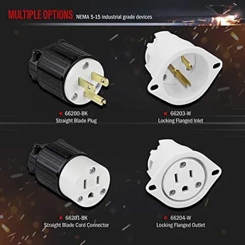 ENERLITES NEMA 5-15P Straight Blade Plug 15A 125V | Industrial Grade Heavy Duty UL Listed thumbnail 5