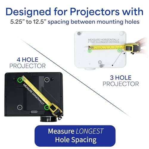 VIVO MOUNT-VP02B Black Extending Ceiling Projector Mount | 13.97 cm (5.5 in) to 31.75 cm (12.5 in) Mounting Range thumbnail 2