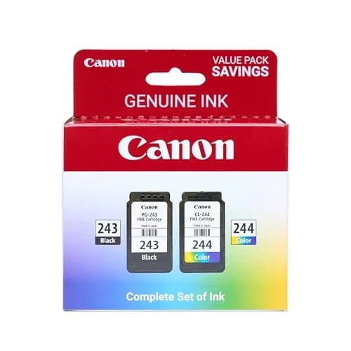 Canon PG-243 / CL-244 Genuine Ink Value Pack (2 Cartridges, Black & Color) | Yields up to 100 Pages Each thumbnail 1