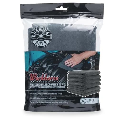 Chemical Guys MIC35306 Workhorse Microfiber Towel 16 in. x 16 in. Pack of 6 | Professional Grade, Lint-Free thumbnail 6