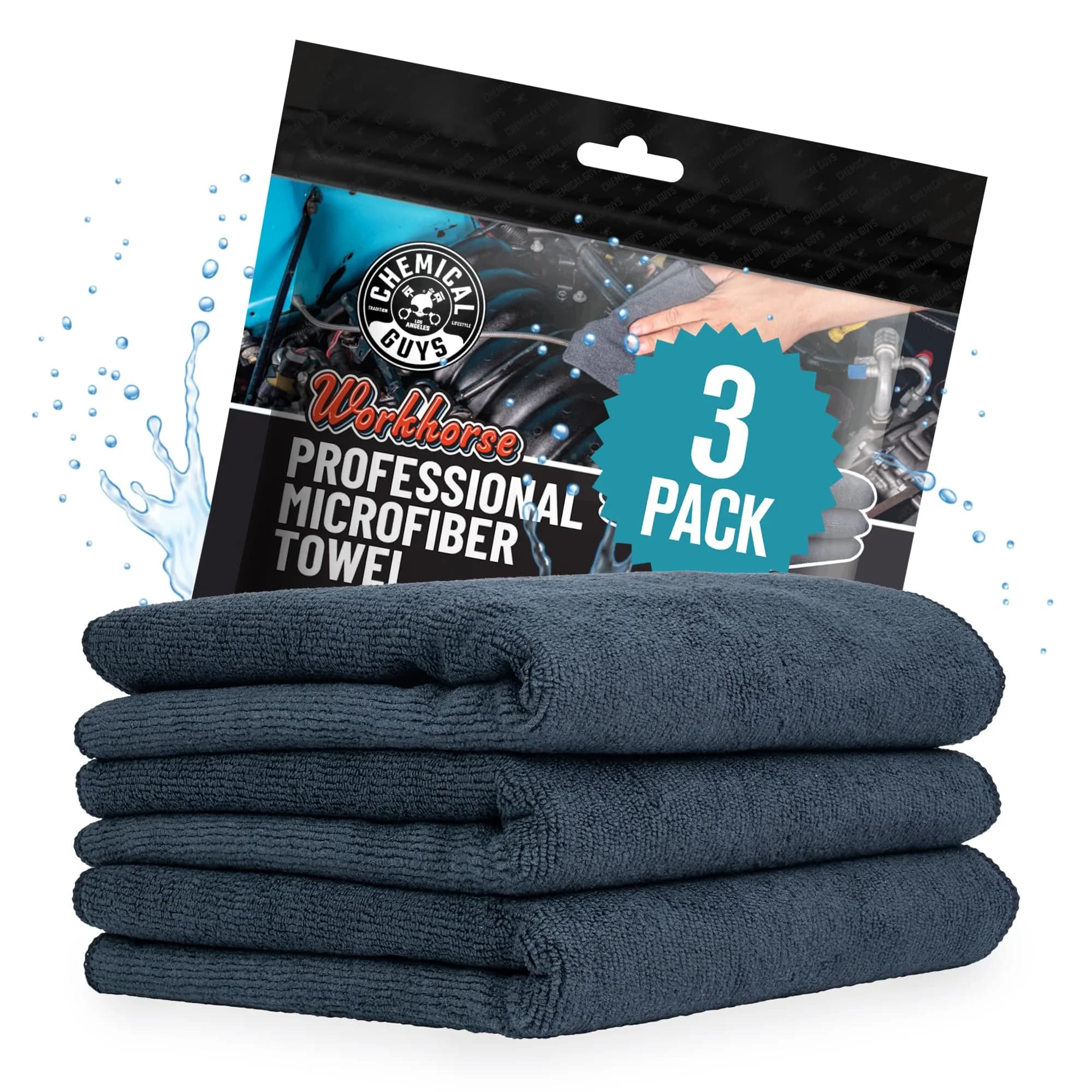 Chemical Guys Workhorse Plush Microfiber Towels 16 x 16 in | Scratch-Free, Ultra-Absorbent, Durable, Versatile (70-120 chars) - main product image