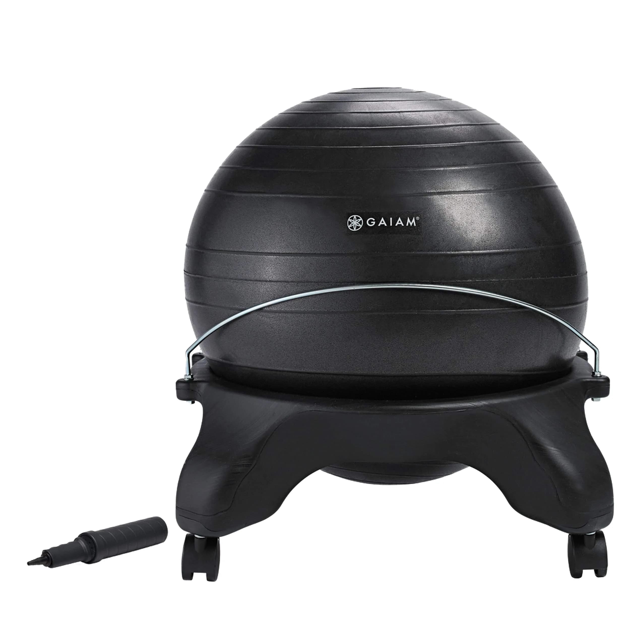 Gaiam Classic Backless Balance Ball Chair, Charcoal | 52cm (20.5 inch) | Active Seating for Office & Home