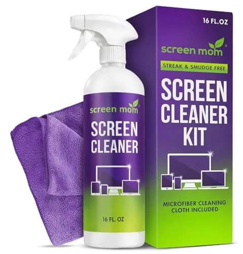 Screen Mom Screen Cleaner Spray 16oz | Streak-Free, Alcohol-Free, Microfiber Cloth thumbnail 1