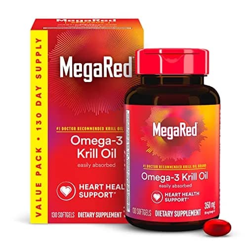 MegaRed Omega-3 Krill Oil 350mg Softgels (130 Count, 60ml) thumbnail 1