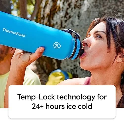 ThermoFlask 40 oz Stainless Steel Water Bottle | 1180ml Insulated Tumbler with Leakproof Lids | Keeps Cold 24hr/Hot 12hr thumbnail 2