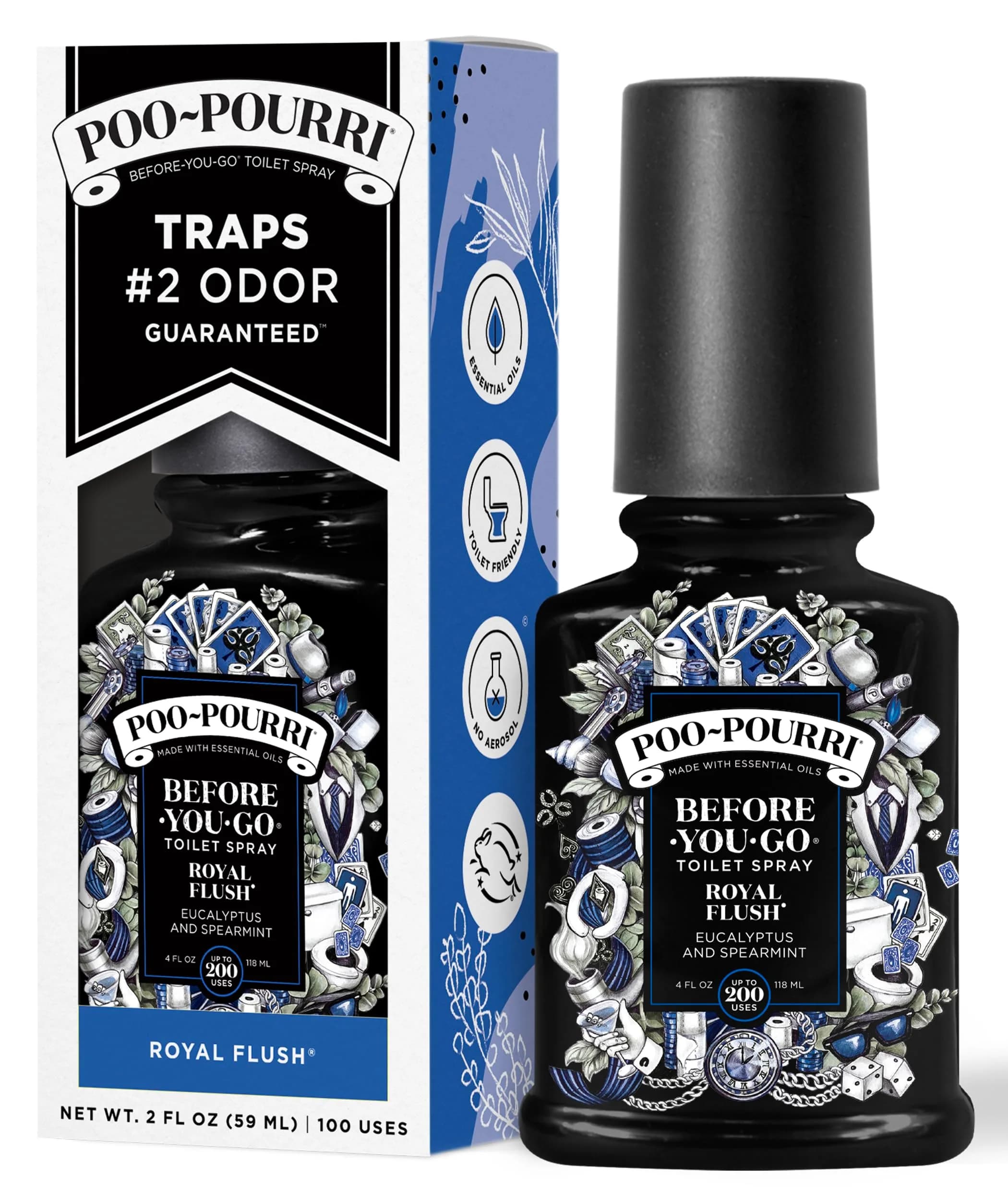 Poo-Pourri Royal Flush Toilet Spray 2 Fl Oz | Bathroom Odor Barrier with Essential Oils - main product image
