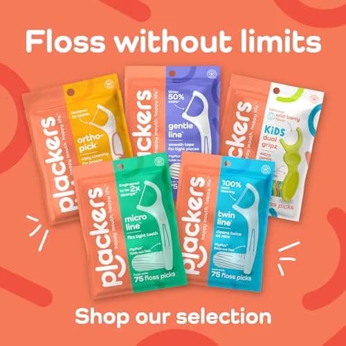 Plackers Twin Line Floss Picks, Cool Mint, 75 Count | Double-Strength Dental Floss for Easy Cleaning thumbnail 7