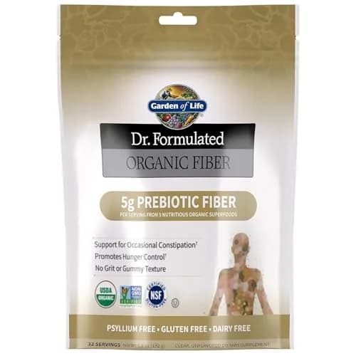 Garden of Life Dr. Formulated Organic Fiber Powder Unflavored 193g (6.8 oz) | USDA Organic Prebiotic Fiber Supplement thumbnail 1