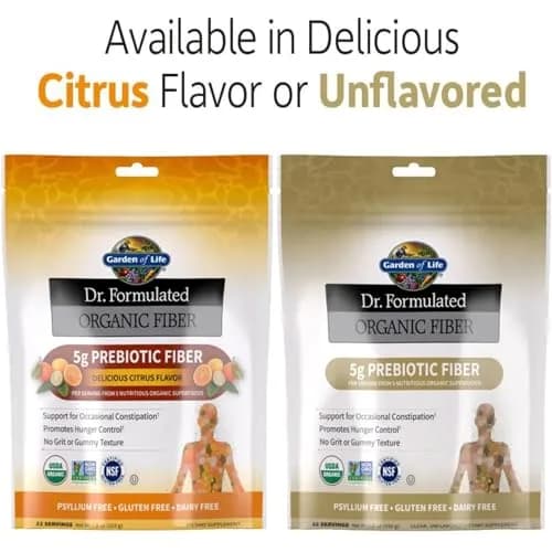 Garden of Life Dr. Formulated Organic Fiber Powder Unflavored 193g (6.8 oz) | USDA Organic Prebiotic Fiber Supplement thumbnail 8