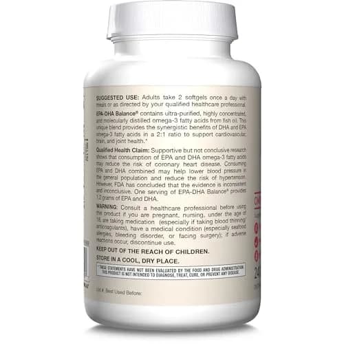 Jarrow Formulas EPA-DHA Balance Softgels 1200mg (240 Count) | Cardiovascular Support with 2:1 EPA:DHA Ratio thumbnail 9