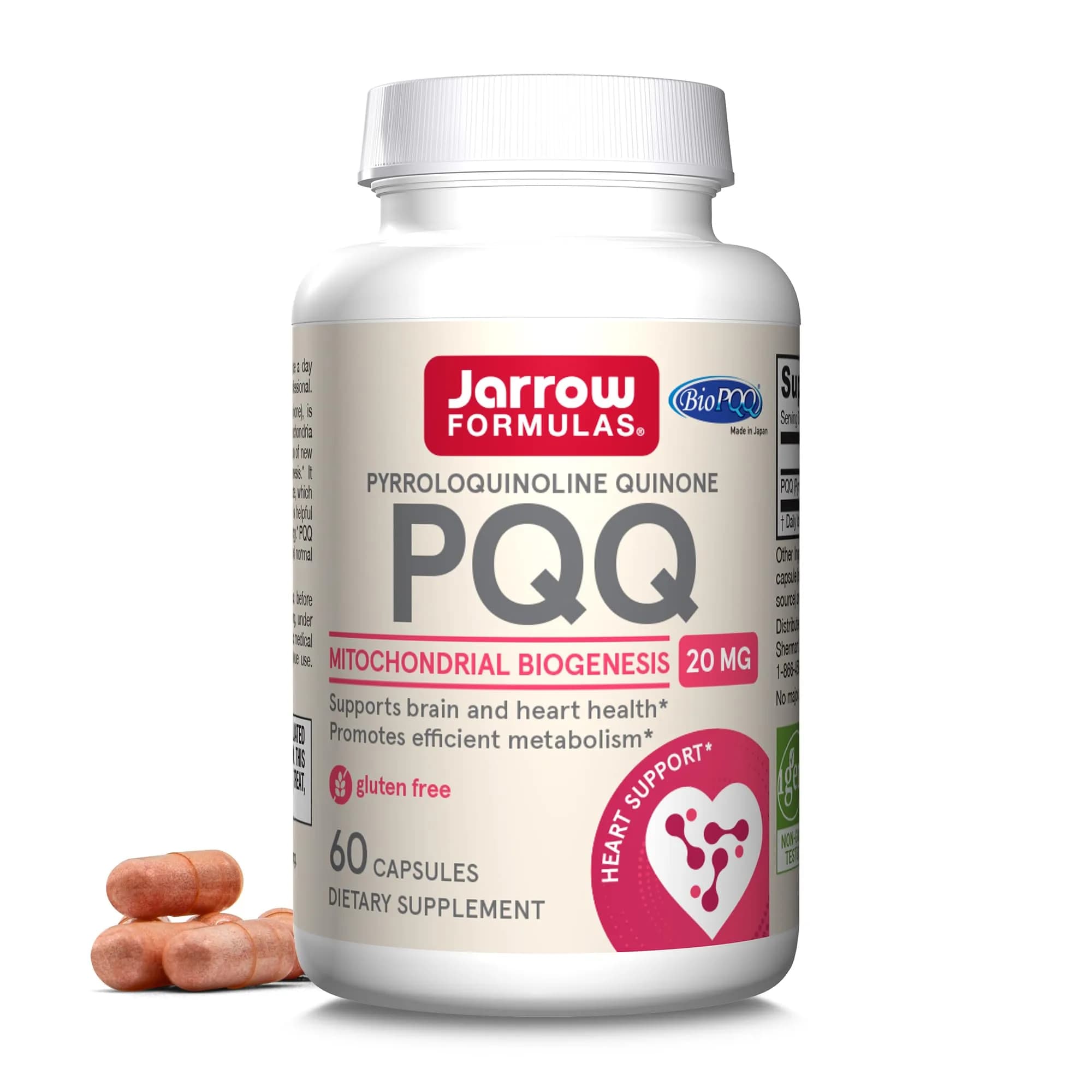 Jarrow PQQ 20 mg, Mitochondrial Biogenesis, 60 Capsules