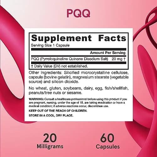 Jarrow PQQ 20 mg, Mitochondrial Biogenesis, 60 Capsules thumbnail 6