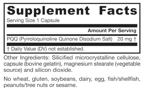 Jarrow PQQ 20 mg, Mitochondrial Biogenesis, 60 Capsules thumbnail 9