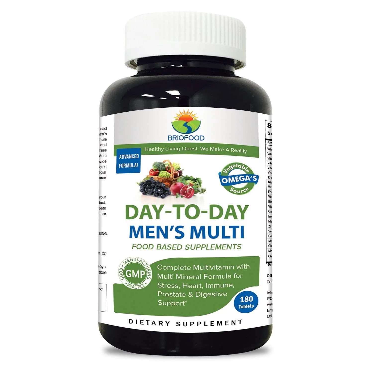 Brieofood Multi for Men 180 Tablets | Supports Energy & Prostate Health - main product image