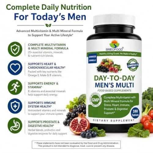 Brieofood Multi for Men 180 Tablets | Supports Energy & Prostate Health thumbnail 2