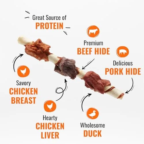 GOOD 'N' FUN Triple Flavor Kabobs Dog Treat 340g (12 oz) | Protein-Rich Dental Chew thumbnail 2