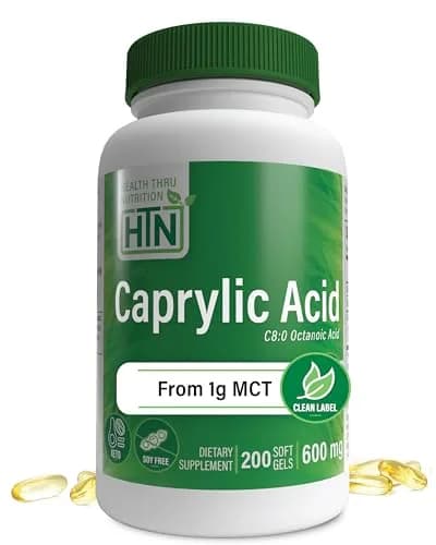 Health Thru Nutrition Caprylic Acid 600mg 200 Softgels | Support Digestive & Ketogenic Health thumbnail 1