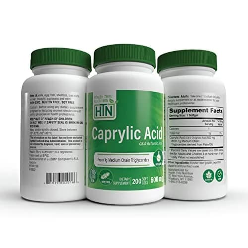 Health Thru Nutrition Caprylic Acid 600mg 200 Softgels | Support Digestive & Ketogenic Health thumbnail 5