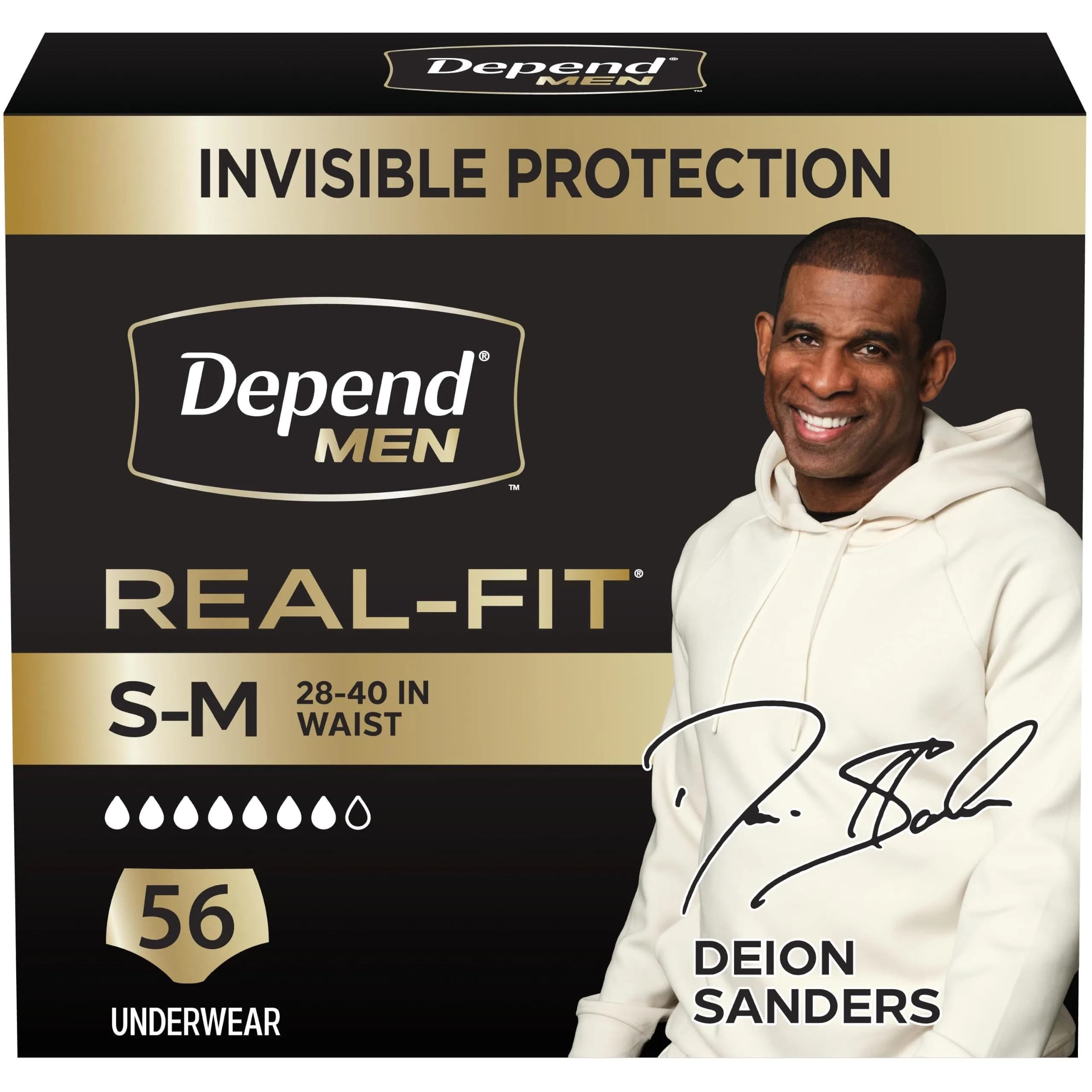 Depend Real Fit Incontinence Underwear for Men, Small/Medium (56 Count) | Maximum Absorbency for Men's Bladder Leak Protection - main product image
