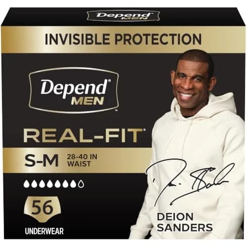 Depend Real Fit Incontinence Underwear for Men, Small/Medium (56 Count) | Maximum Absorbency for Men's Bladder Leak Protection thumbnail 1