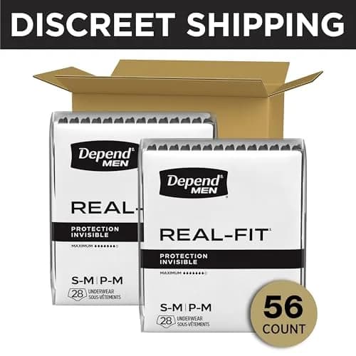 Depend Real Fit Incontinence Underwear for Men, Small/Medium (56 Count) | Maximum Absorbency for Men's Bladder Leak Protection thumbnail 2