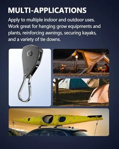 VIPARSPECTRA Heavy Duty Ratchet Tie Down Straps 2-Pack, 75 lbs WLL per Ratchet, 150 lbs per 2-Pack | Secure Cargo Safely thumbnail 3