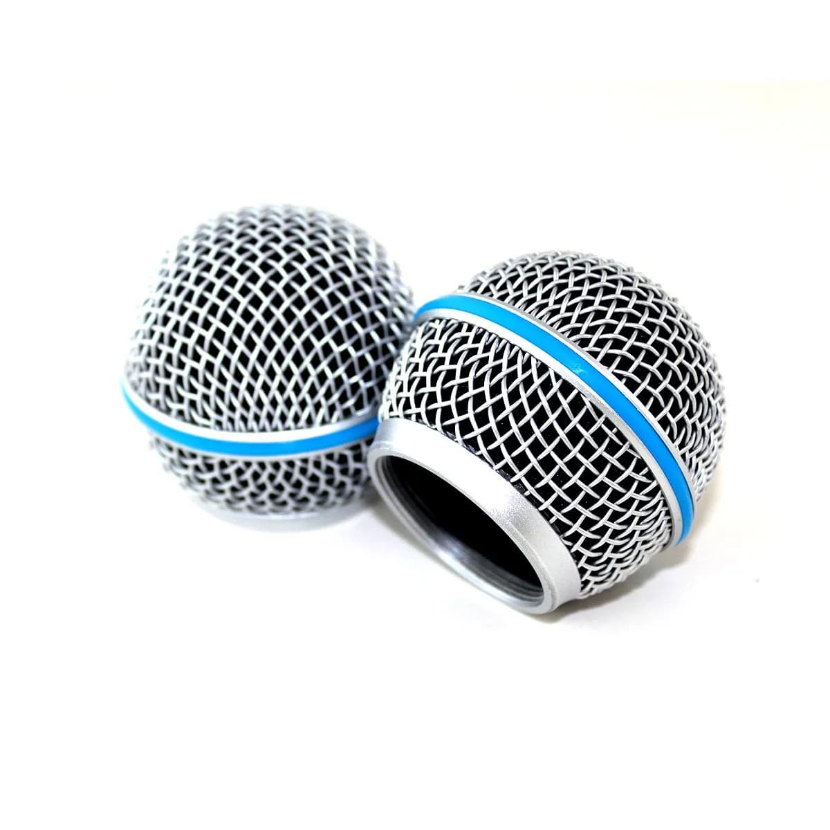 YaizK Microphone Replacement Blue Steel Mesh Grill Head | Compatible with Shure SM58 Wireless & Wired Mics